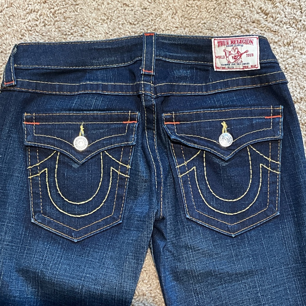 True Religion Women's Dark Straight Cut Jeans